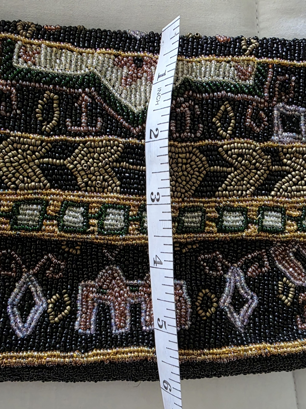 Vintage Christiana Glass Beaded Evening Bag Purse Hand Crafted Glass Bead India - Picture 9 of 10